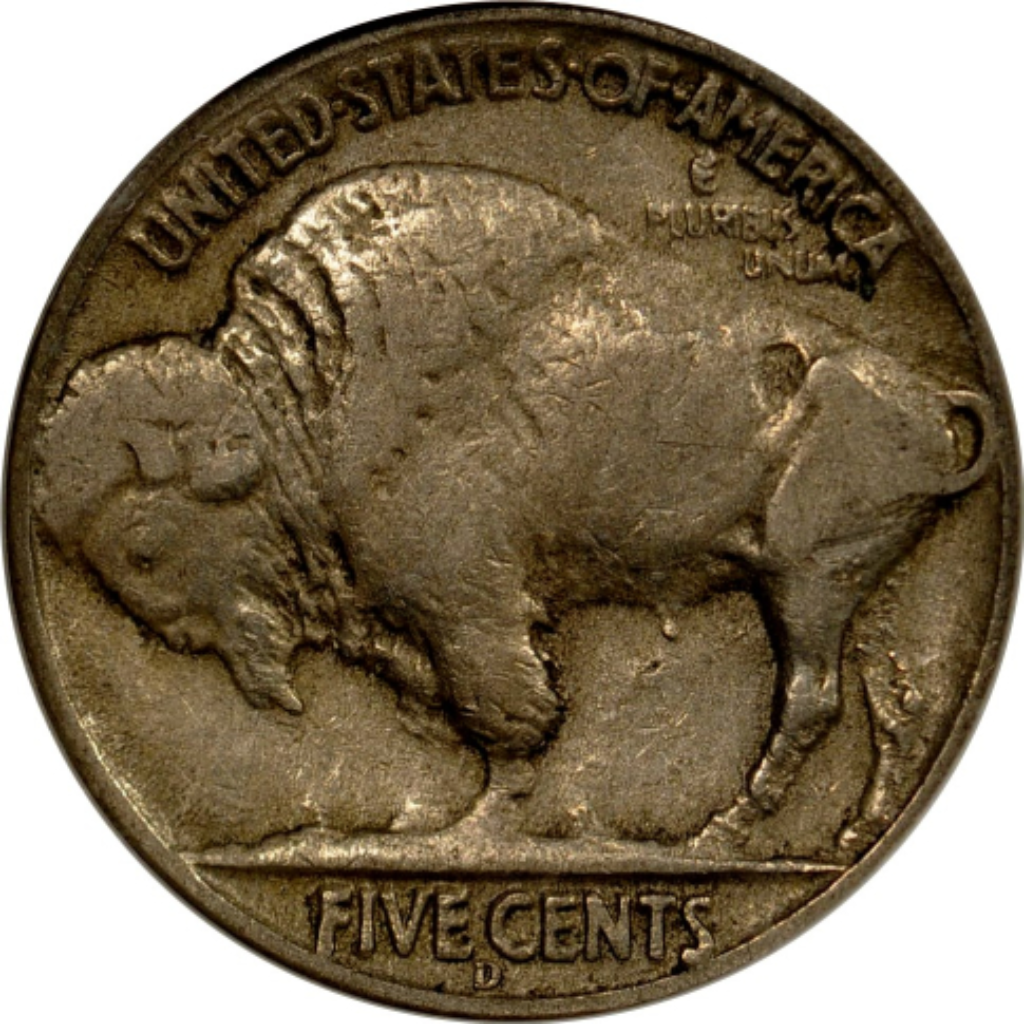 3-Legged Buffalo Nickel 1937-D